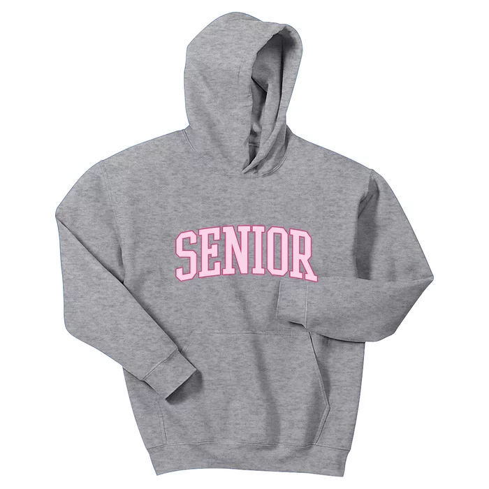 Senior Pink Retro Graduation Kids Hoodie