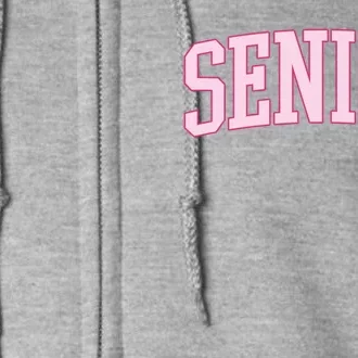 Senior Pink Retro Graduation Full Zip Hoodie