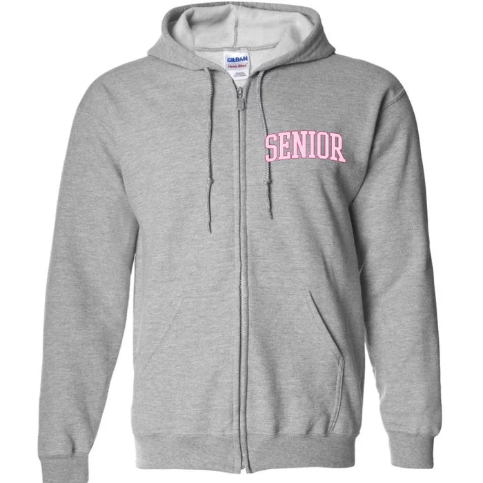 Senior Pink Retro Graduation Full Zip Hoodie