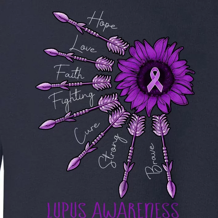 Sunflower Purple Ribbon Lupus Awareness Toddler Sweatshirt