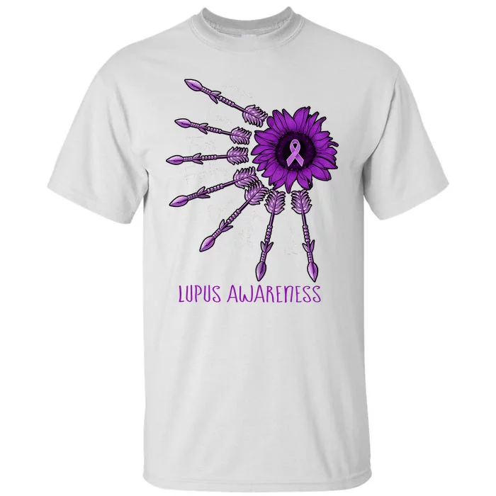 Sunflower Purple Ribbon Lupus Awareness Tall T-Shirt