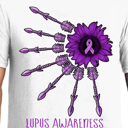 Sunflower Purple Ribbon Lupus Awareness Pajama Set