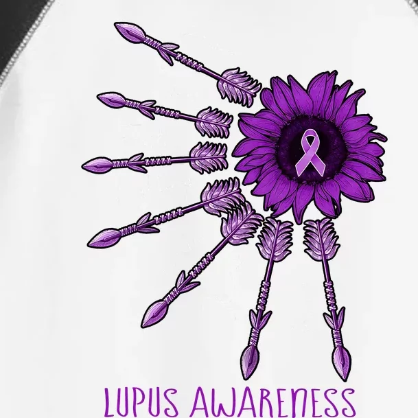 Sunflower Purple Ribbon Lupus Awareness Toddler Fine Jersey T-Shirt