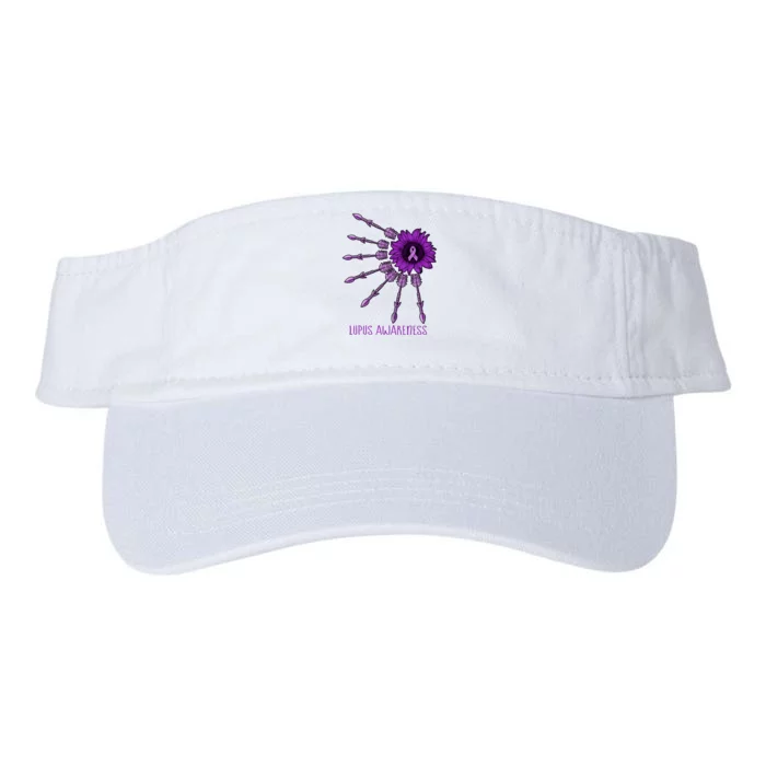 Sunflower Purple Ribbon Lupus Awareness Valucap Bio-Washed Visor