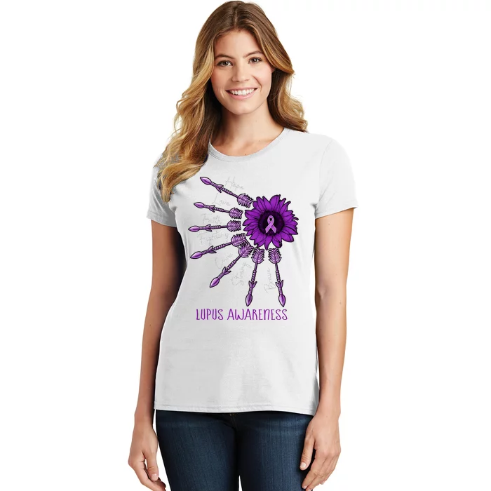 Sunflower Purple Ribbon Lupus Awareness Women's T-Shirt