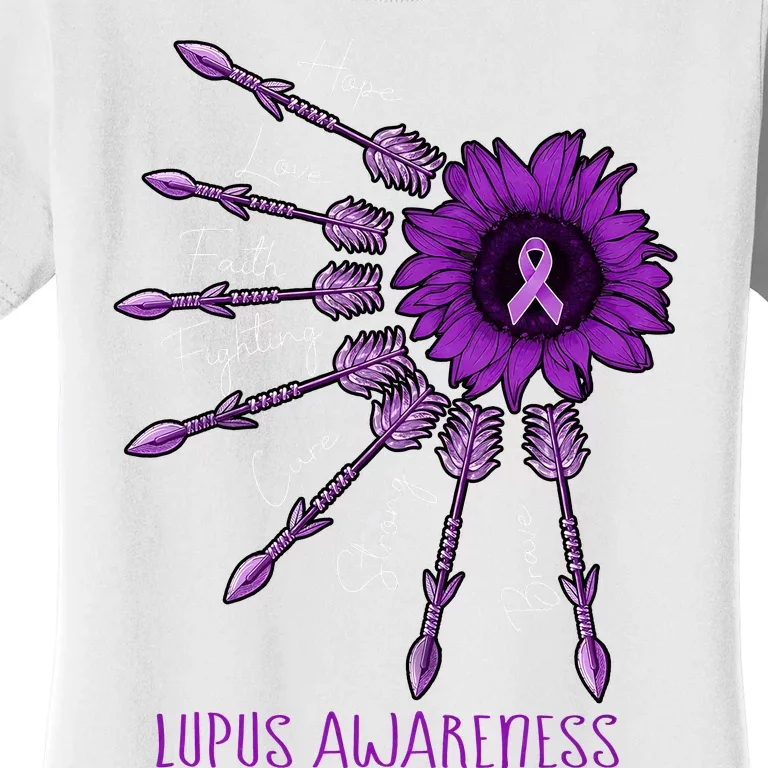 Sunflower Purple Ribbon Lupus Awareness Women's T-Shirt