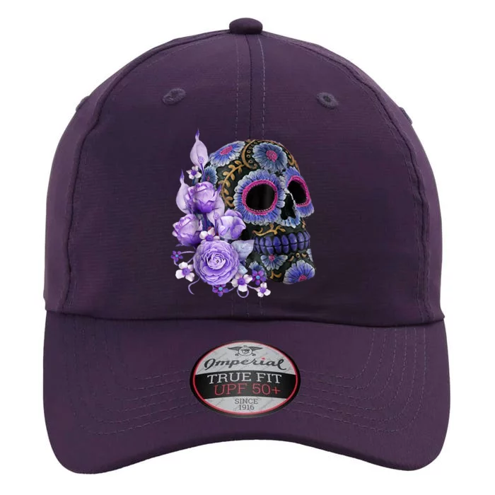 Sugar Purple Rose Skull Floral The Original Performance Cap