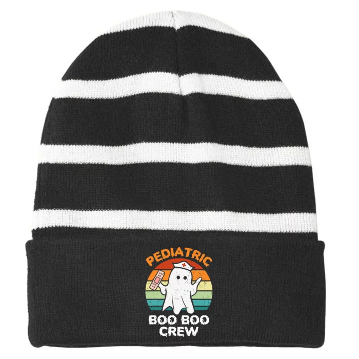 Spooky Pediatric RN Nurse Crew for Halloween Striped Beanie with Solid Band