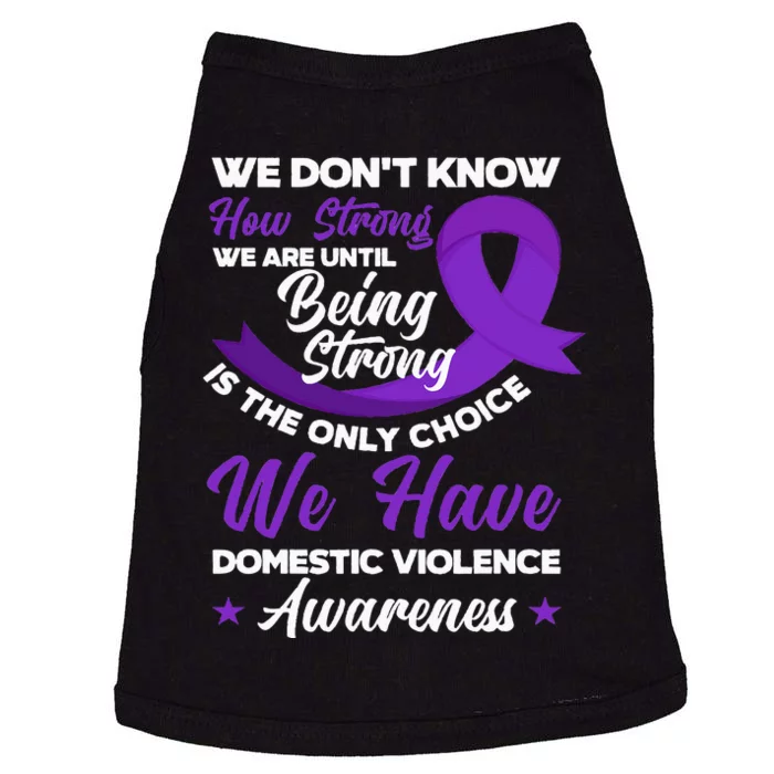 Strong Purple Ribbon Domestic Violence Awareness Doggie Tank