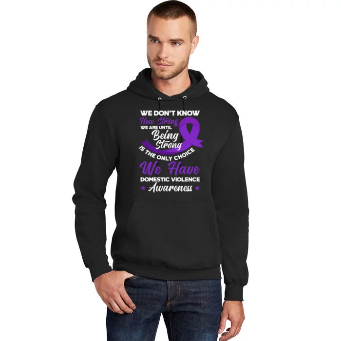 Strong Purple Ribbon Domestic Violence Awareness Tall Hoodie