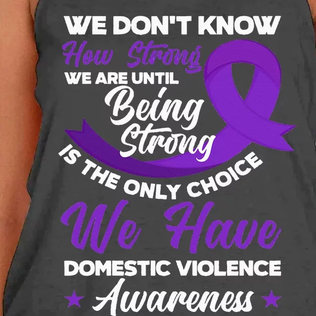 Strong Purple Ribbon Domestic Violence Awareness Women's Knotted Racerback Tank