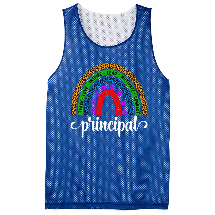 School Principal Rainbow Principal Week Funny Gift Mesh Reversible Basketball Jersey Tank