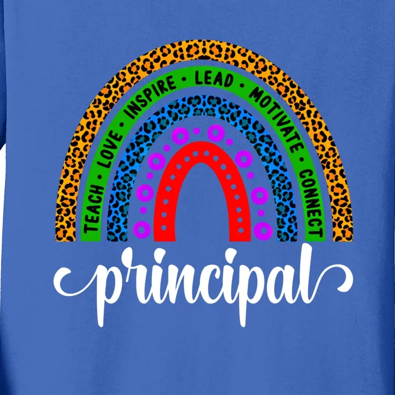 School Principal Rainbow Principal Week Funny Gift Kids Long Sleeve Shirt