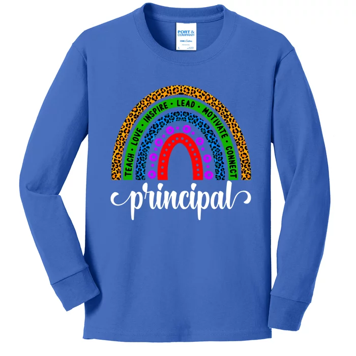 School Principal Rainbow Principal Week Funny Gift Kids Long Sleeve Shirt