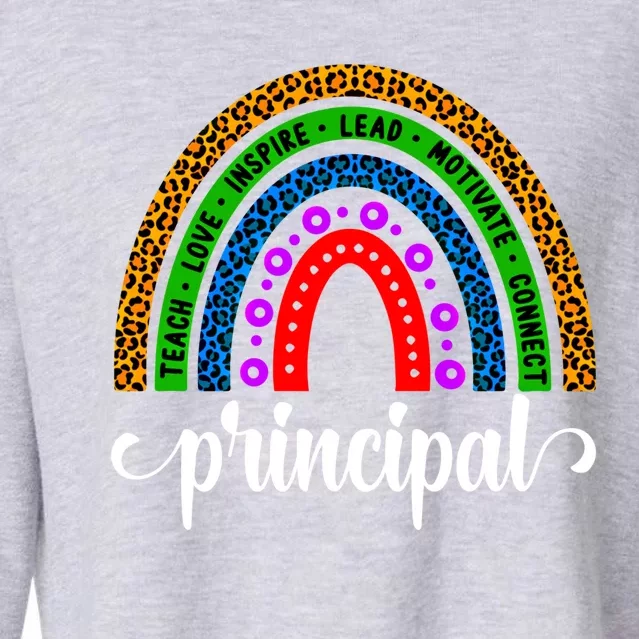 School Principal Rainbow Principal Week Funny Gift Cropped Pullover Crew