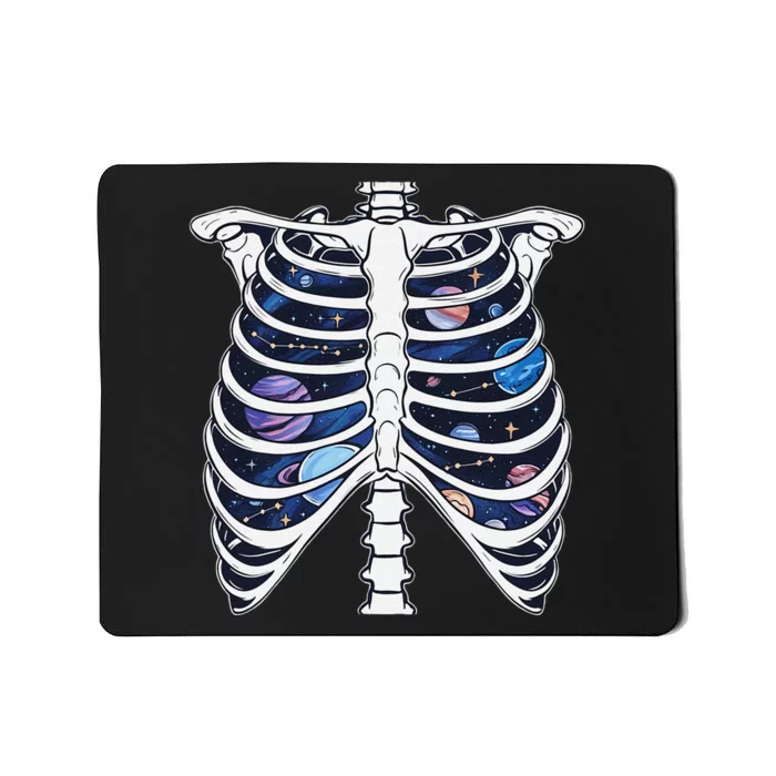 Skeleton Planets Rib Cage Halloween Skeleton Mousepad