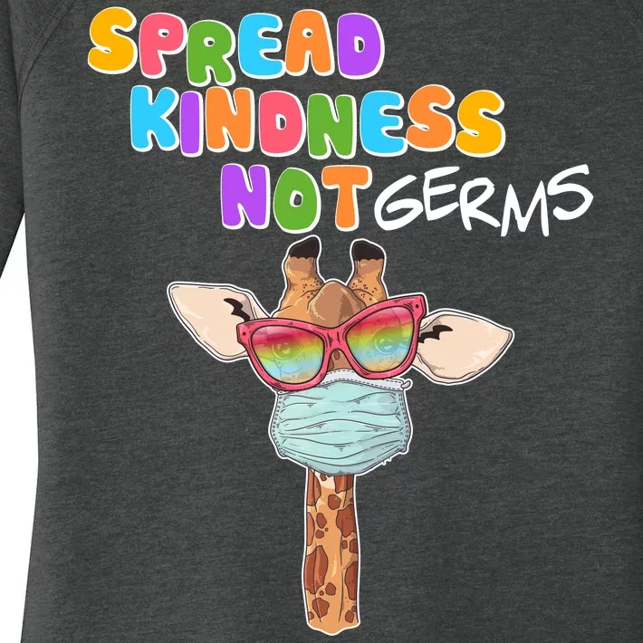 Spread Kindness Not Germs Masked Giraffe Women's Perfect Tri Tunic Long Sleeve Shirt