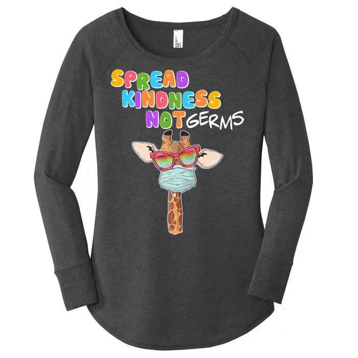 Spread Kindness Not Germs Masked Giraffe Women's Perfect Tri Tunic Long Sleeve Shirt