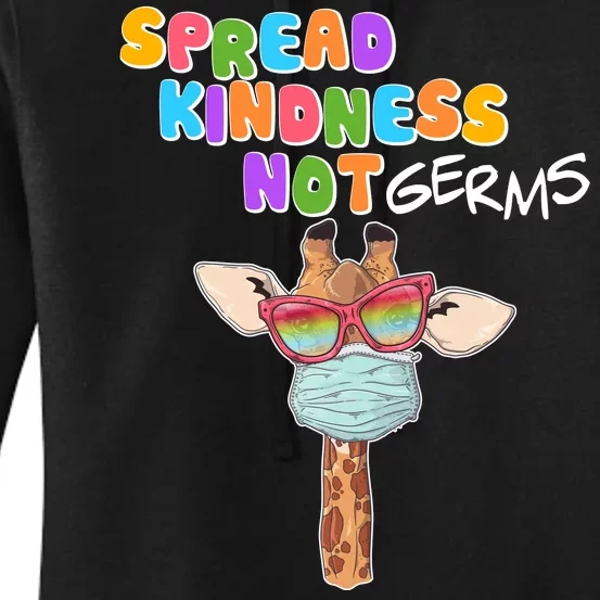 Spread Kindness Not Germs Masked Giraffe Women's Pullover Hoodie