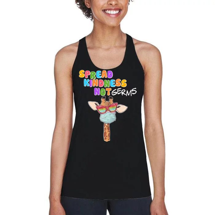 Spread Kindness Not Germs Masked Giraffe Women's Racerback Tank