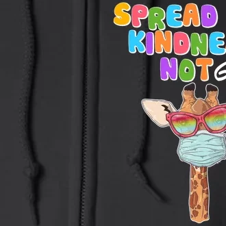 Spread Kindness Not Germs Masked Giraffe Full Zip Hoodie