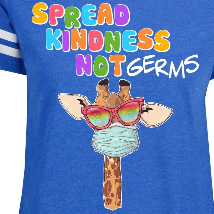 Spread Kindness Not Germs Masked Giraffe Enza Ladies Jersey Football T-Shirt