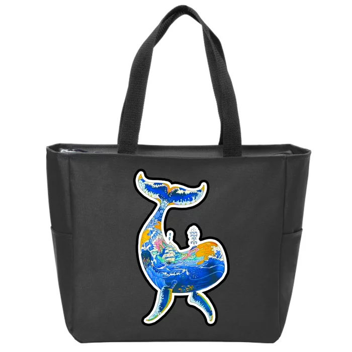 Sprem Whale Sailing Zip Tote Bag