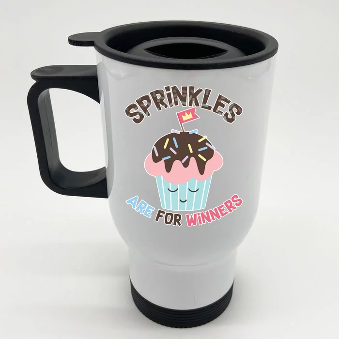 Sprinkles Are For Winners Front & Back Stainless Steel Travel Mug