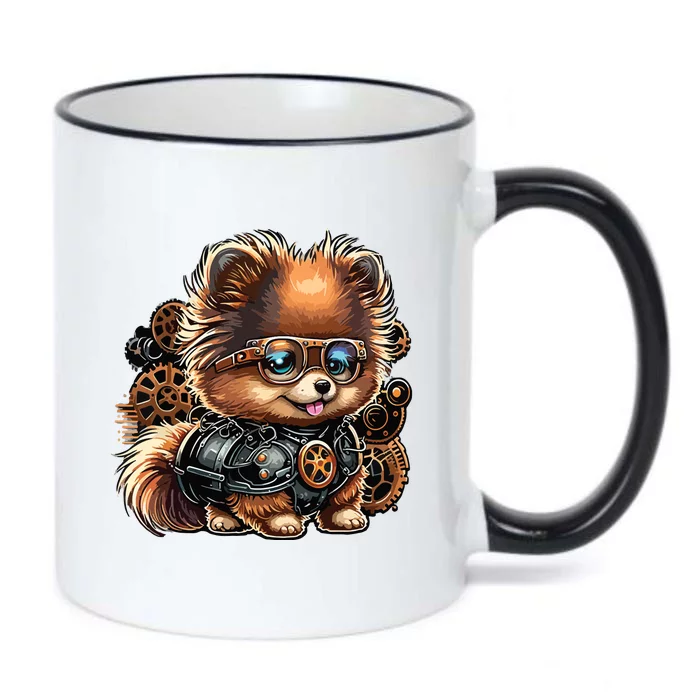 Steampunk Pomeranian Black Color Changing Mug