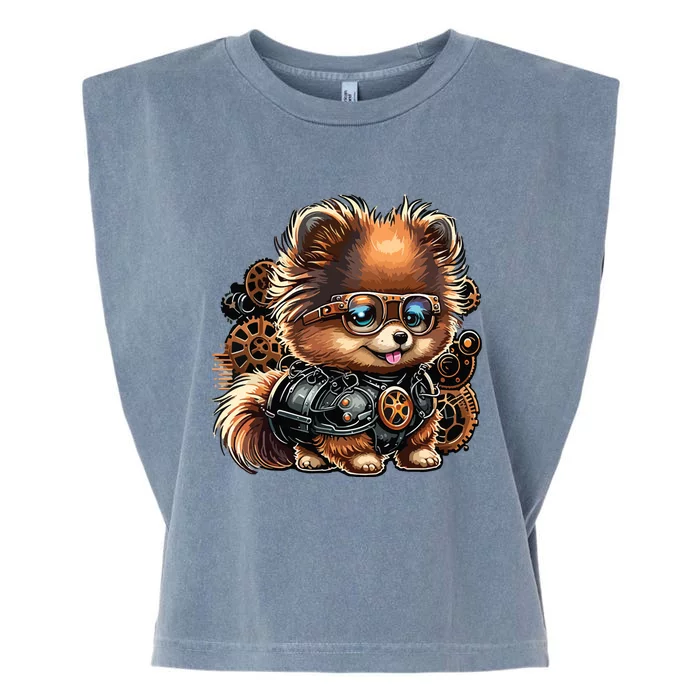 Steampunk Pomeranian Garment-Dyed Women's Muscle Tee