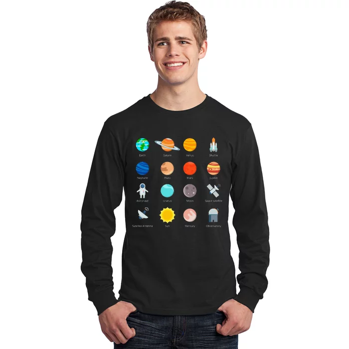 Space Planets Stars Solar System Astronomical Object Long Sleeve Shirt