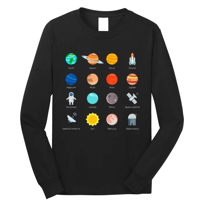 Space Planets Stars Solar System Astronomical Object Long Sleeve Shirt