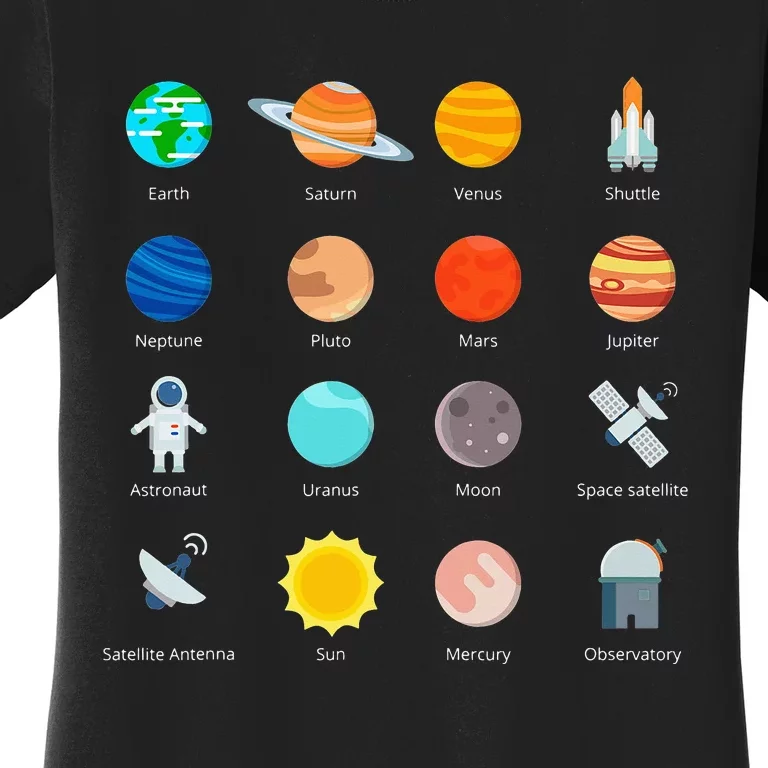 Space Planets Stars Solar System Astronomical Object Women's T-Shirt