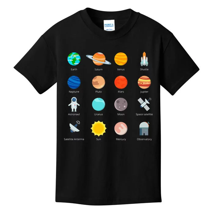 Space Planets Stars Solar System Astronomical Object Kids T-Shirt