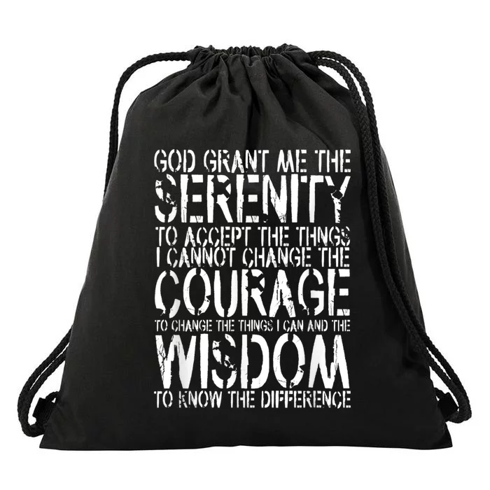 Serenity Prayer Drawstring Bag