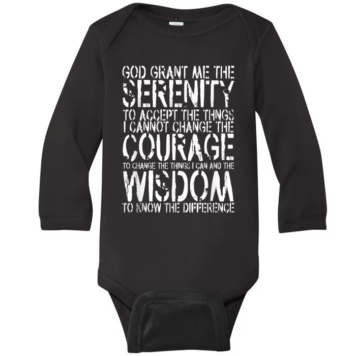 Serenity Prayer Baby Long Sleeve Bodysuit