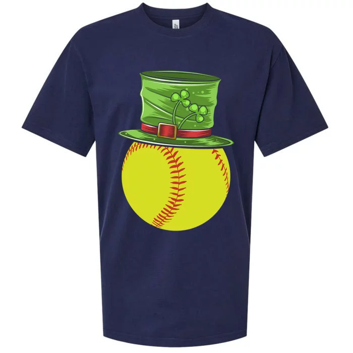 Softball Player Sport St Patrick's Saint Pattys Day Gift Sueded Cloud Jersey T-Shirt