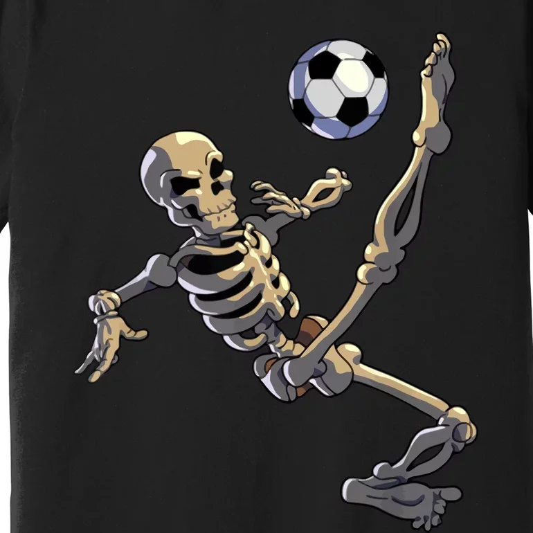 Skeleton Play Soccer Premium T-Shirt