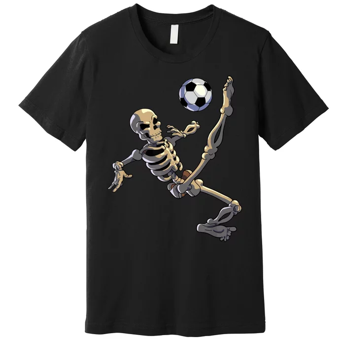 Skeleton Play Soccer Premium T-Shirt