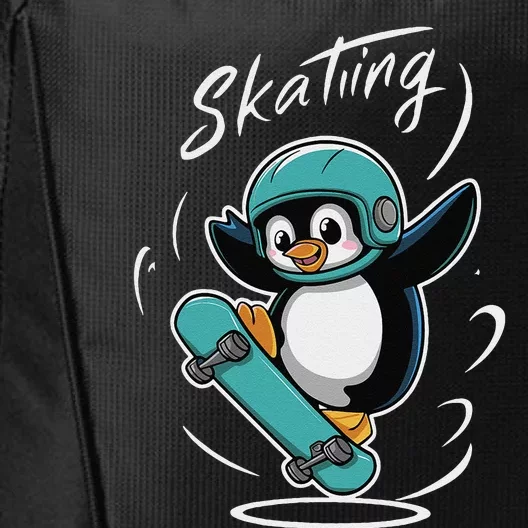 Skating Penguin Skateboard Funny Skater Penguin City Backpack