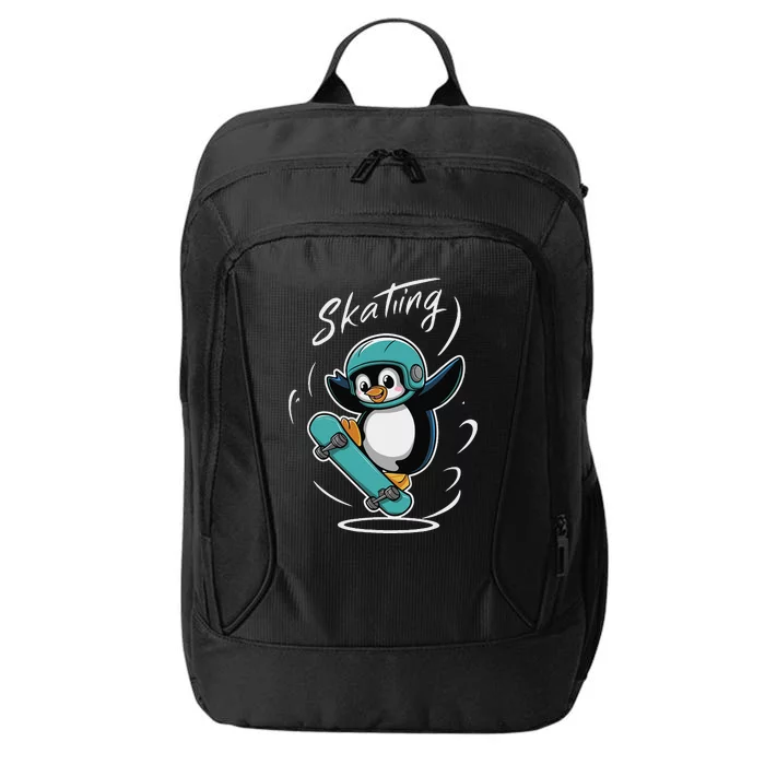 Skating Penguin Skateboard Funny Skater Penguin City Backpack