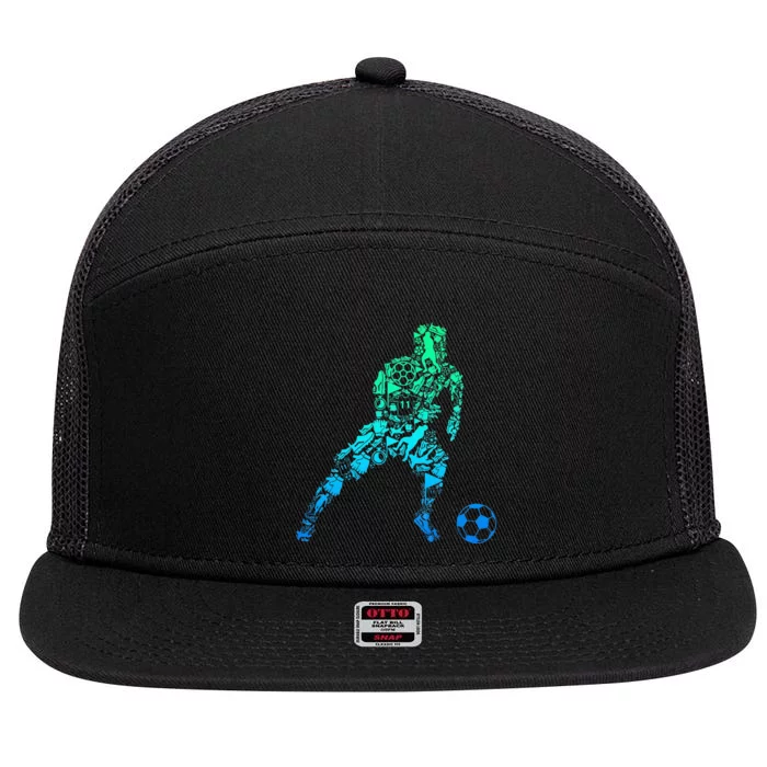 Soccer Player 7 Panel Mesh Trucker Snapback Hat