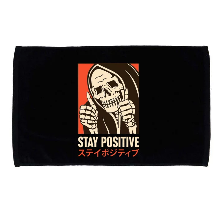 Stay Positive Skeleton Japanese Microfiber Hand Towel