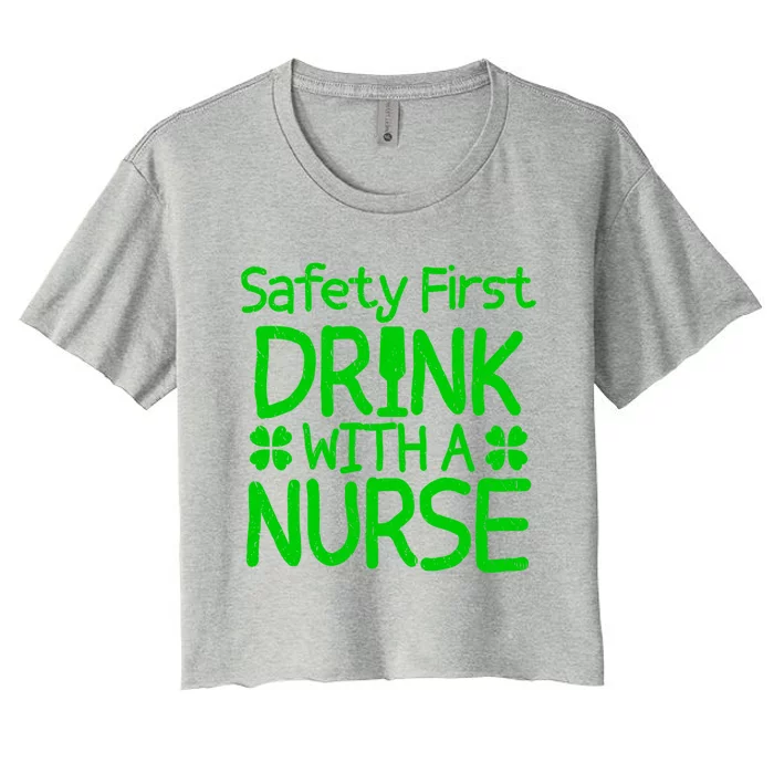 St Patrick's Shamrock With A Nurse Healthcare Nursing Green Cool Gift Women's Crop Top Tee