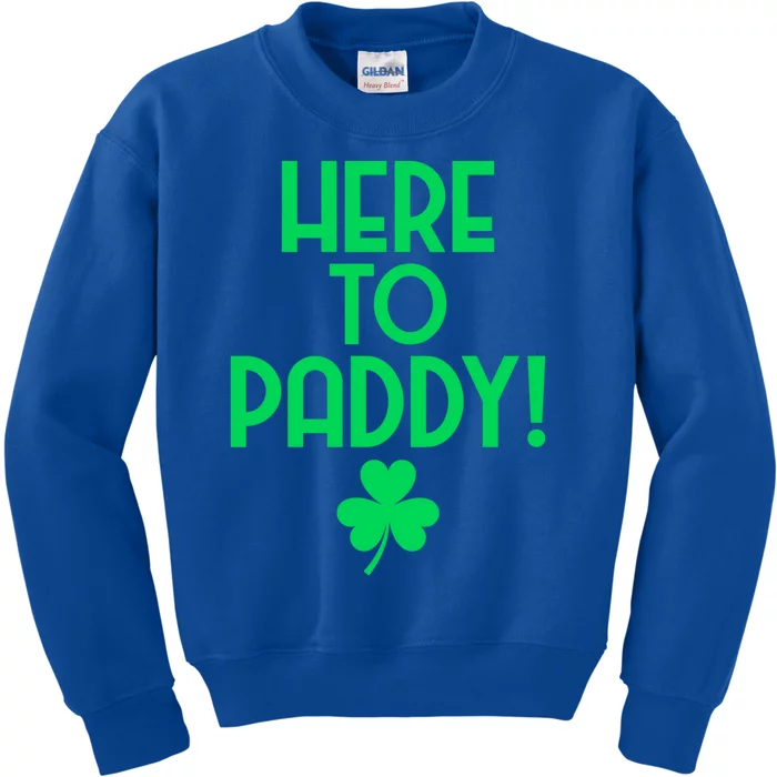 St Patricks Shamrock Here To Paddy Funny Gift Kids Sweatshirt