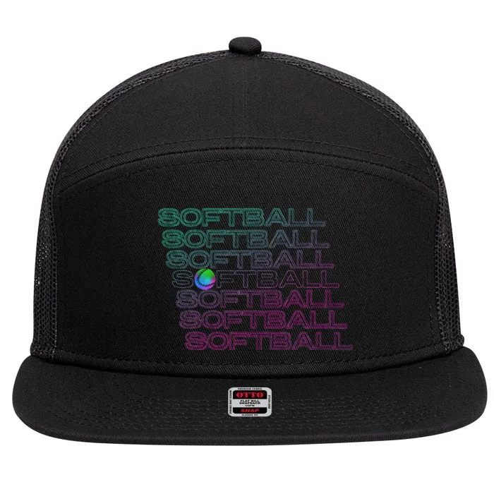 Softball Player 7 Panel Mesh Trucker Snapback Hat