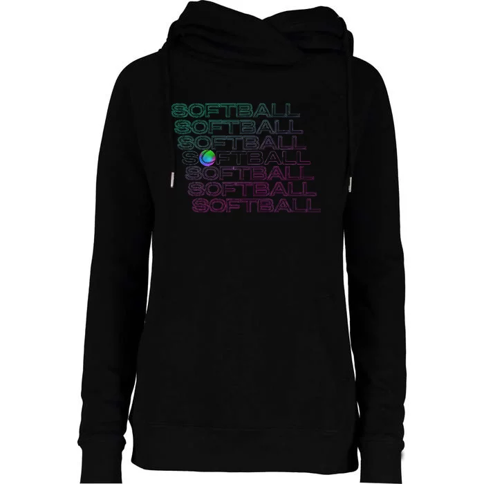 Softball Player Womens Funnel Neck Pullover Hood