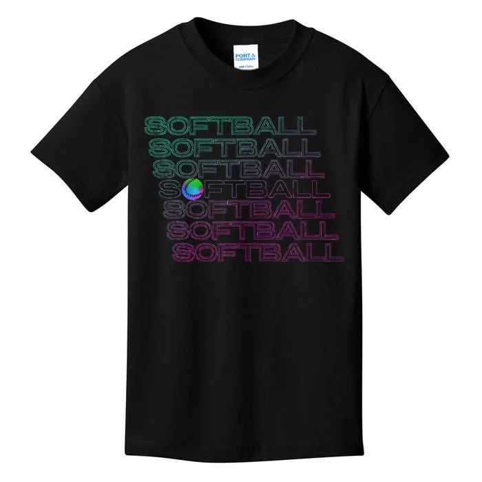 Softball Player Kids T-Shirt