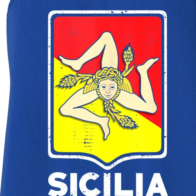 Sicilian Pride Sicilia Sicilian Flag Trinacria Women's Racerback Tank