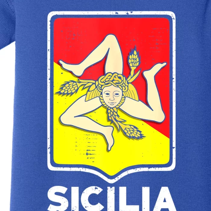 Sicilian Pride Sicilia Sicilian Flag Trinacria Baby Bodysuit